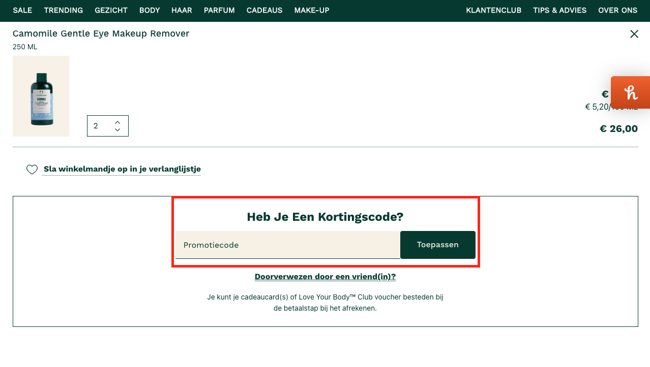 The Body Shop kortingscode