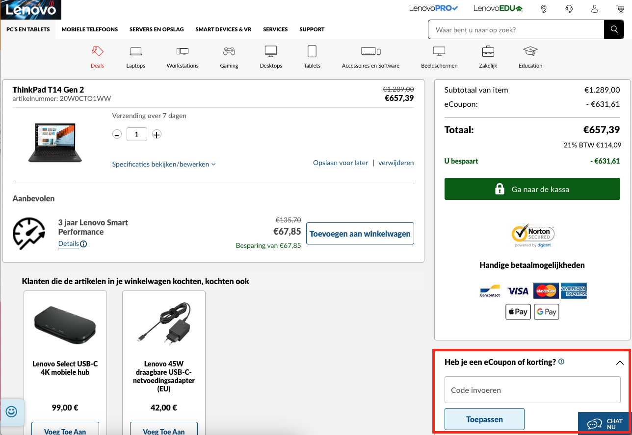 Lenovo kortingscode