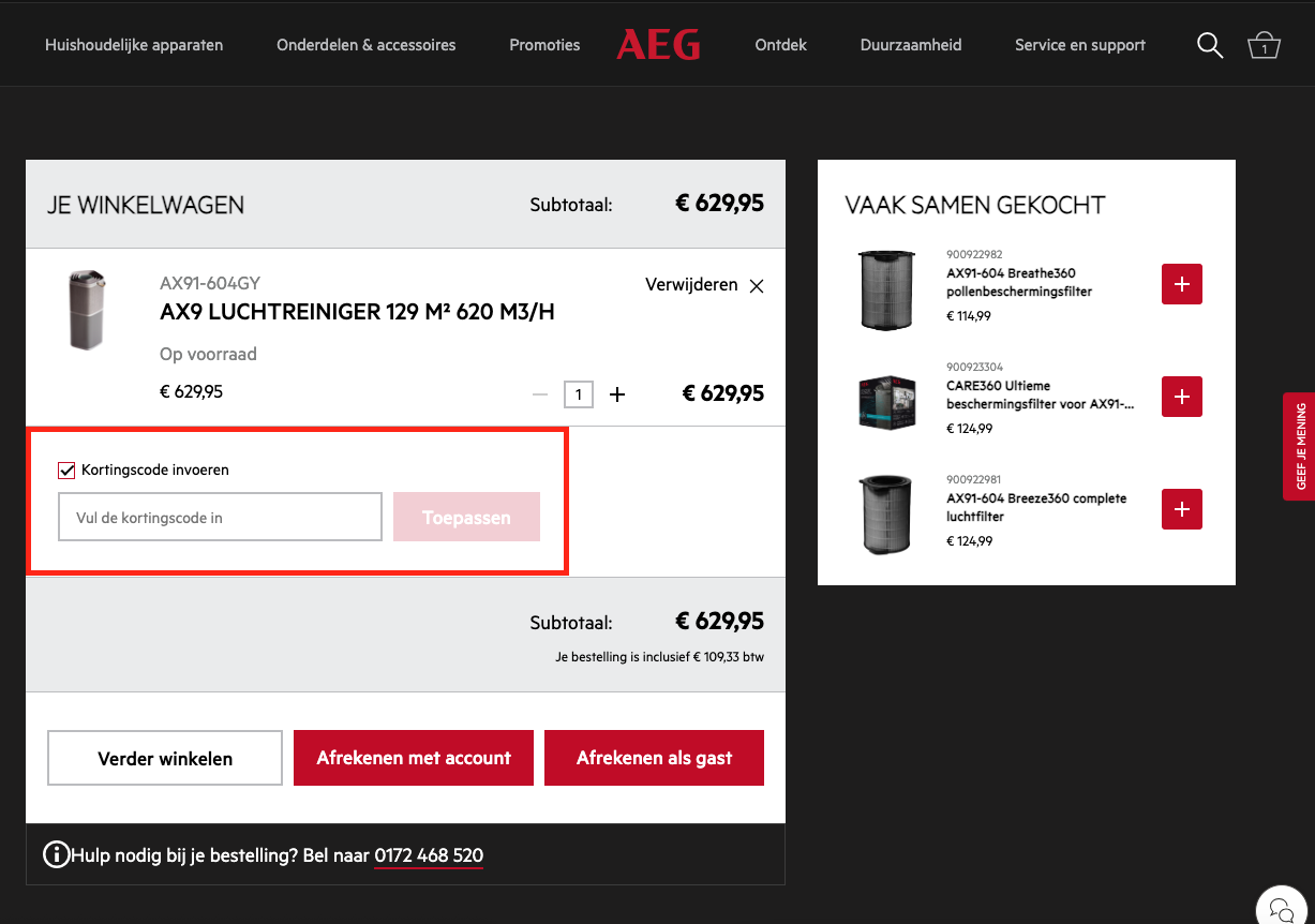 AEG kortingscode